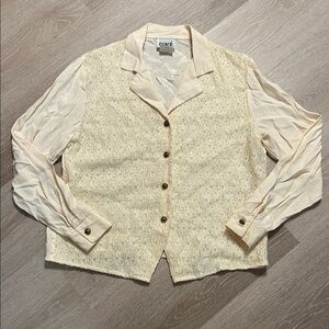Vintage Oraré Cream Textured Vest Top Blouse